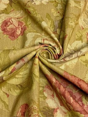 Fabric 1 Yard Vintage P Kaufmann Floral Upholstry Cotton Linen Blend